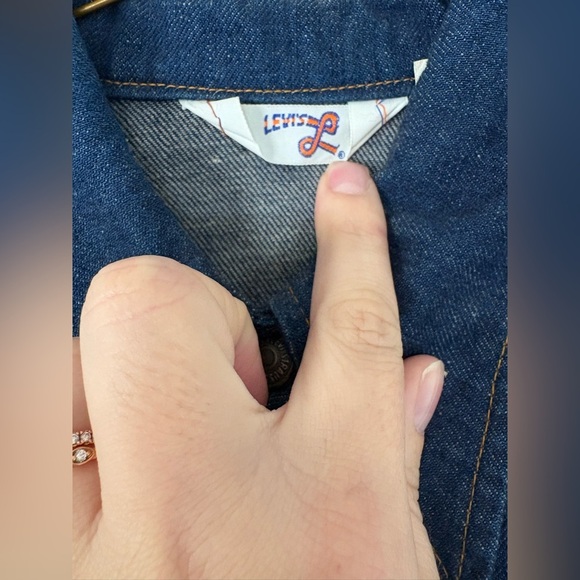 Vintage Levis 70s Orange Tab Denim Jacket Womens Medium Blue Trucker Western - Picture 3 of 9